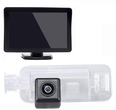 Auto Rückfahrkamera in Kennzeichenleuchte Einparkhilfe Rückansicht NTSC Kamera +4.3 Zoll LCD Monitor Replacement for BMW 3er Cabriolet E36 z3 316i 316g 318i 318is 318tds 320i 323i 323Ti 325i 325tds