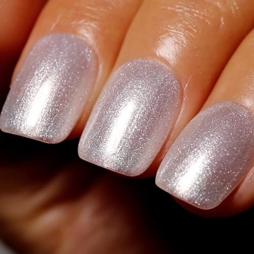 FireDeep Pearl White Gel Nagellack 0.54 Fl Oz Shimmer White Soak Off UV/LED Nagellack für Nail Art Salon DIY zu Hause