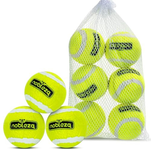 Nobleza Hundeball, 6 Stück Hundespielzeug Ball, Bouncy und Durable Hundespielzeug Tennisbälle mit Mesh Tragetasche für Aggressive Kauer Kleine Mittelgroße Hunde, Ø 6,35cm