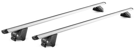 OMAC Dachträger Aluminium TÜV geprüft für VW Polo mk5 Cross 2009-2017 – Für integrierte Dachreling – T Nut – Max 100 kg – 2 Schlösser Silber