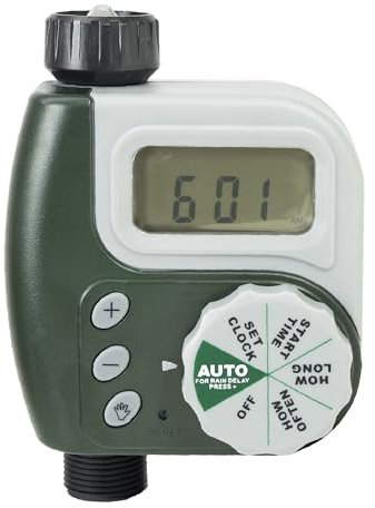PNI Programador de riego WT05, Pantalla LCD, Conector 3/4, Color Verde