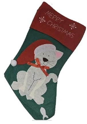 Decsee Calcetines de Navidad para gatos, 40 cm, para mascotas, gatos, calcetines de Navidad, adornos de árbol de Navidad