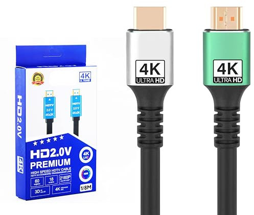 FusionTG 4K HDMI Cable Premium HDMI 2.0 Cable for Ultra HD, High-Speed Data Transfer, 18Gbps, Compatible with XBOX, PS5 and all Gaming Consoles, TV, Monitor, Blu-ray, and Streaming (1.8M)