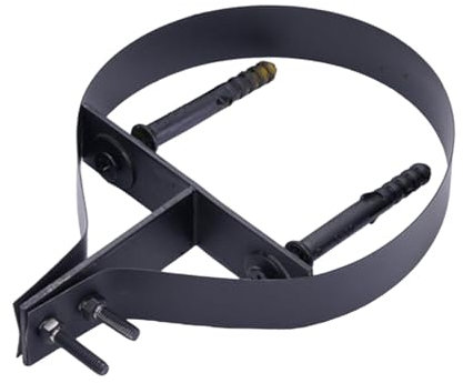 LOVIVER Support de tuyau de cheminée 5 Support de tuyau de cheminée en métal, diamètre 125 mm, robuste, fixation de l'anneau de suspension du tuyau de poêle, Noir