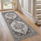 GENIMO Vintage Teppich Flur 80x150CM Teppich Schlafzimmer Waschbare Kurzflor Boho Carpet, rutschfest Teppiche for Küche Balkon Badezimmer, Darkgrau