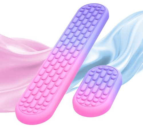 MoKo Keyboard Wrist Rest, Ergonomic Wrist Rest for Computer Keyboard and Mouse with Soft Memory Foam, Keyboard Wrist Support for Typing Pain Relief, Ideal for Office Work Gaming, Gradient Pink Purple
