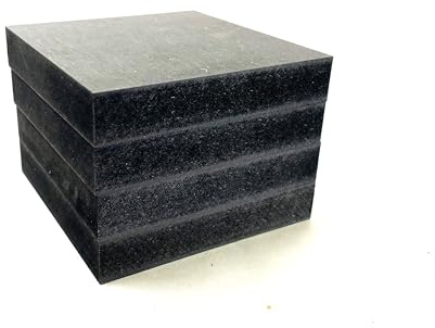 Calaoshop Sockel für Statue, quadratische Holztafel in Schwarz, mittelgroß (4er-Set) (8 x 8 x 2 cm)