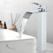 Wasserhahn Bad Chrom Wasserfall Hoch Wasserfall Waschtischarmatur Hevenaov Modern Wasserfall Waschbecken Armaturen,Einhandmischer Armatur Waschbecken aus Messing für Badezimmer