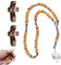 TOEECY Handgefertigtes Holzkreuz Gebetskette Rosenkranz Wandkreuz Holz Kruzifix Anhänger Religiöse Dekoration Herzform