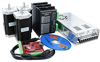 Nema23 Schrittmotor Kit 425 Unzen: 3Nm Schrittmotor + 350W Schaltstromversorgung + Antrieb + MACH3 Vierachsen-Controller-Karte (mit CD und USB-Kabel) (3-57HS112+DM542)