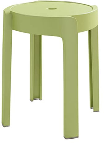 VVDPJLS Stapelstühle ， Modernes Design Plastik Stapelhocker Set von 4 runden Niststangenhocker mit X -Form -Anschluss Anti -Slip -Fuß Innovate