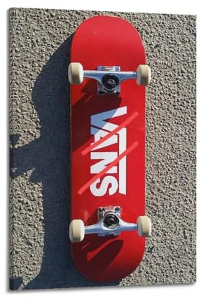 KDESUN Extreme Sports Skateboard-Poster, Wandkunst, Leinwand, ästhetisch, dekoratives Gemälde für Zimmer, 60 x 90 cm, Rahmenstil