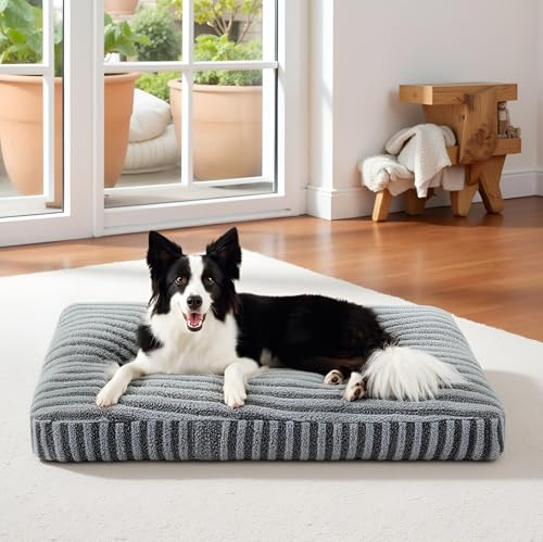 Pawk Hundebett Grosse Hunde, Hundekissen Waschbar Abnehmbar, Hundekorb Flauschig Atmungsaktiv Anti-Rutsch, Hundebetten für Mittelgroße und Grosse Hunde, 89x58x10cm