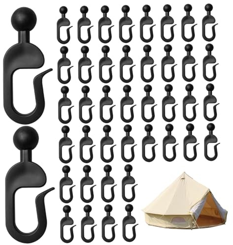 Gazebo Curtain Hooks 50Pcs Replacement Heavy Duty Plastic Hooks for Gazebo Curtains and Mosquito Netting for Outdoor, Black, Plastic, Curtain