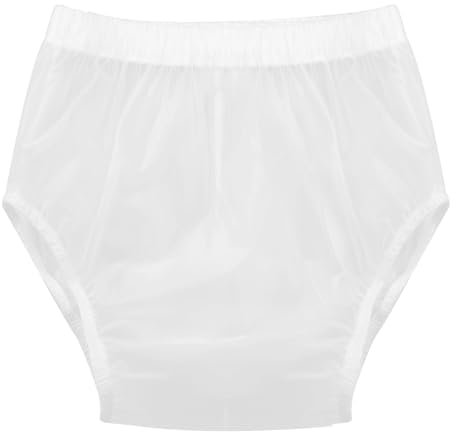 Sywiyi Inkontinenz Unterhose Slip Höschen Transparent Wasserdicht Windelhülle Wiederverwendbar Damen Heren Auslaufsichere Unterwäsche Mattweiß XL