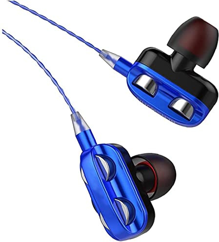 Creative Headphones Wired ;Dual Stereo Sports Gaming Headsets With Microphone 3.5mm Blue Device Stylish