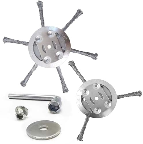 2 pezzi Spazzola per Erbacce, Testina Decespugliatore Universale, Ricambio per Decespugliatore in Filo di Acciaio, Foro da 5 mm, Ricambi per Tosaerba, Decespugliatore per Diserbo- 6 Teste+3 Teste