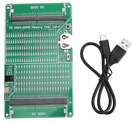 OVAQUIXI DDR4 DDR5 Memory Tester, 2-in-1 Multifunctional Test Card with LED Indicator for Laptop RAM Slots, USB-C Powered