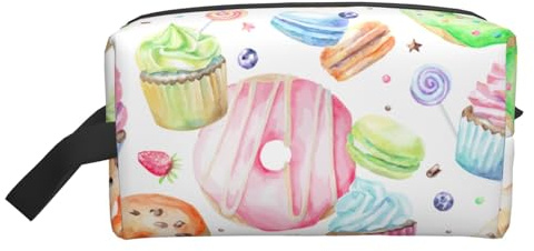 Cupcakes, Donuts, Muffins, Zucker, bedruckt, 600D Oxford-Aufbewahrungstasche, tragbare große Reisetasche für Toilettenartikel und Alltagsgegenstände