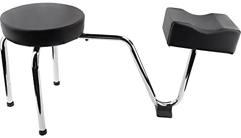 CLZothique Repose-Bras et Coussin de Soutien pour Les Jambes en Cuir PU réglables pour Tatouage, Tabouret de pédicure avec Base en métal, Chaise de Pied à Hauteur et Distance réglables pour (Noire)