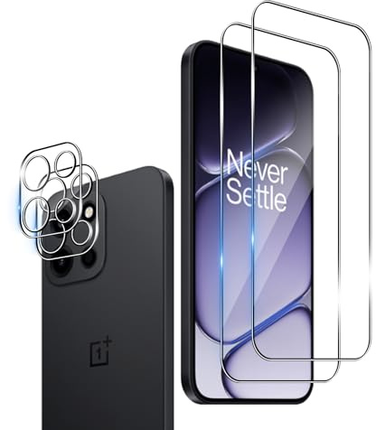 Wookfiss Verre Trempé pour Oneplus nord 6 et Caméra Protection écran | 2 Pièces Vitre Protection Écran avec 2 Pièces Caméra Arrière Protecteur, Dureté 9H, Facile à Installer, Ultra Clair