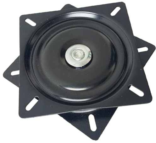 RUNROTOO Drehplatte für Stuhl und Barhocker 360° Frei Drehbar aus Stahl Schwarz für Sitzmöbel Sanfte Rotation