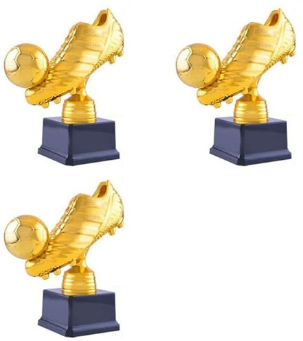 Teuypty 3X Trophée du Soulier d'or de Football Européen, Prix du Joueur de Match de Football, Prix de la Chaussure de Football, Souvenirs 23 Cm