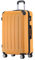 BEIBYE Hartschalen-Koffer Trolley Rollkoffer Reisekoffer Handgepäck 4 Rollen (M-L-XL-Set) (Orangen, L)