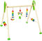 Hess Holzspielzeug 13378 - Spielgerät aus Holz, Serie Michel, für Babys, handgefertigter Spielbogen mit farbenfrohen Figuren und Rasseln, ca. 62 x 55 x 50 cm
