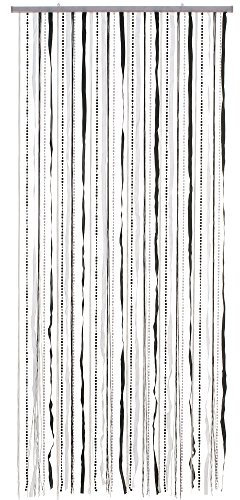 HAB & GUT -DV0281- Türvorhang Stoff/Pailletten, Schwarz/Weiss, 90 x 180 cm Perlenvorhang