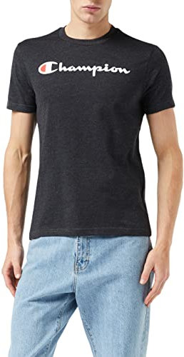 Champion Herren Classic Logo Crewneck T-shirt T-Shirt, Schwarzgrau, S