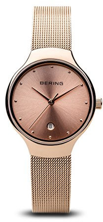 BERING Damen Uhr Quarz Movement - Classic Collection mit Edelstahl und Saphirglas 13326-XXX Armbandsuhren - 3 ATM, Roségold/Gold