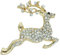 Onefeart Vergoldet Brosche für Frauen Mädchen Männer Sika Hirsch Kubisches Zirconia 4.8x4CM