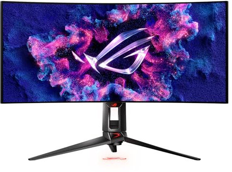 ASUS ROG Swift OLED PG34WCDM - 34 Inch UWQHD Curved Gaming Monitor - 240 Hz, 0.03ms GtG, G-Sync, FreeSync, AdaptiveSync, 10-bit, DisplayHDR 400 - KVM, 21:9,DP 1.4, HDMI 2.1, 90W USB-C, USB