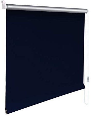 Sonnenschutz-HH® - Mini Thermo Verdunkelungsrollo Thermorollo Minirollo Rollo KLEMMFIX Seitenzugrollo Kettenzugrollo inkl. Klemmträger ohne Bohren - Außenmaß Breite 165 x 220 cm Höhe - blau
