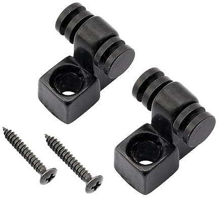 Musiclily Pro Stahl Roller Gitarre String Trees Rollen Saitenniederhalter String Guides Retainers für Fender Strat Stratocaster Tele Telecaster E-Gitarre, Schwarz(2er Set)