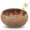 cocovibes Kokosnuss-Bowl – Müslischale, Smoothie Kokosnuss Schale mit Anti-Kipp-Ring & Holzlöffel – nachhaltige Dessert & Buddha Schale (BALI-1)