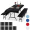 Relaxdays 24 x Bierzeltgarnitur Auflage, 8 Biertisch Tischdecken 250x100cm, 16 Bierbankauflagen 250x55cm, abwaschbar, schwarz