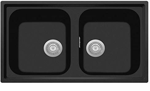 Lavello composito cucina Plados a due vasche PL0862 (Nero matt)