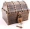 Sincere Party Große tragbare Plastik-Bronze-Piraten-Schatzkiste Piratenparty-Goody-Box, in der Größe 16 cm x 12 cm x 13,3 cm