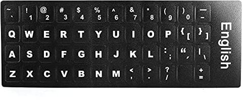 Yoidesu Universal English Keyboard Stickers,Replacement English Keyboard Stickers with Black Background for Desktop PC Laptop Accessory