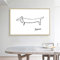 Picasso Kreative Abstrakte Linie Print Dackel Hund Leinwand Poster Minimalistische Wandkunst Malerei Bilder Wohnzimmer Dekor 50X70cm (20x28in) Rahmenlos