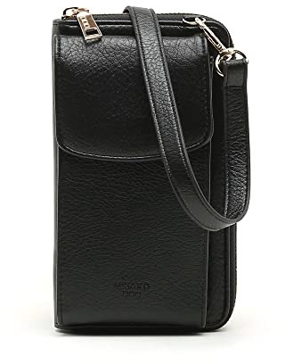MISAKO Tequila bolso bandolera mini para móvil con monedero Mujer - Tequila Negro 18 X 10 X 3 cm