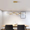 Pendelleuchte/Hängelampe Esstisch Wohnzimmer Esszimmer Lampe LED Modern Dimmbar Decke Deko Hängeleuchte mit Fernbedienung Küchenlampe Chic Designer Hängend Leuchten Deckenleiste Lampe (Gold, 110cm)