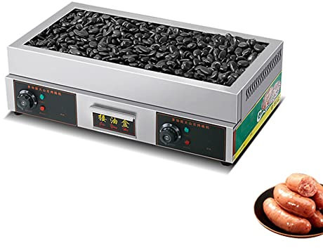 MNSRRN Macchina da Hot Dog a Pietra vulcanica Commerciale, scaldatore Hot Dog con Piccola conduzione di Calore in Pietra con conduzione Rapida, Macchina per Barbecue Domestica Commerciale,Electric