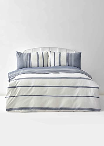 Karaca Home Indigo Dobby gewebtes Bettwäsche-Set für Doppelbetten