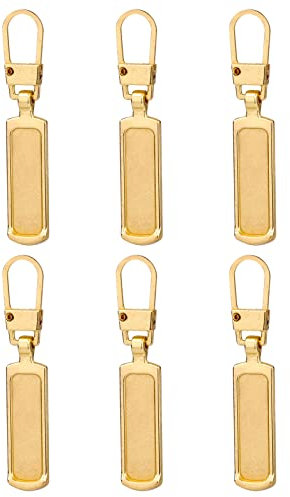 TOYMIS 6 Stück Universal Reißverschluss-Set - Abnehmbarer Metall-Zipper für Jacken, Kleidung, Hosen, Jeans, Gepäck, Geldbörse, Handtasche (Gold)