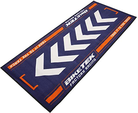 BIKETEK Tapis environnemental Garage Mat Orange Bleu Blanc Orange Moto Neuf