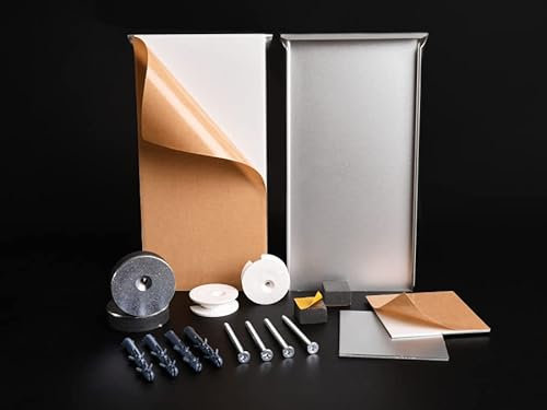 Spiegelaufhängung freischwebend für Glasmagnettafel/Küchenrückwand/Wandbild – bis 24kg Gewicht – einfache Wandmontage