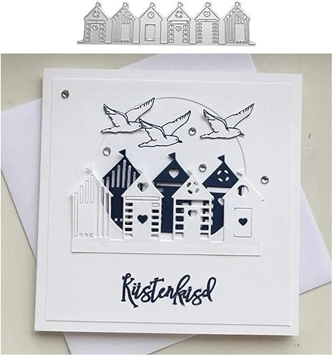 Gowxs Stanzformen für Kartenherstellung, Stanzschablonen für Bastelarbeiten, Scrapbooking, Fotoalbum, dekorative Prägepapier-Stanzformen für Kartenherstellung, Vorlage + niedliche Brosche